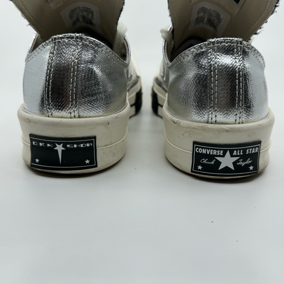 Converse Rick Owens x TURBODRK Chuck 70 Low Color Silver Lacquer SZ 7 Men’s - Picture 4 of 12